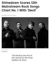 Shinedown Scores 12th Mainstream Rock Songs Chart No 1 With