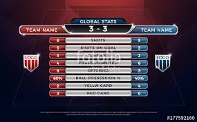 Football Scoreboard And Global Stats Broadcast Graphic Soccer