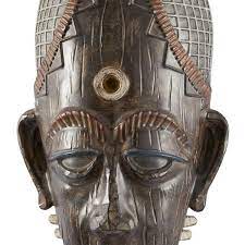 Brown Primitive African Mask Wall Decor