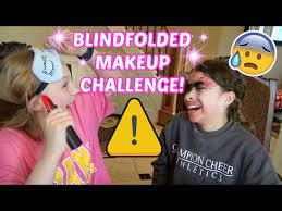 blindfolded makeup challenge hanging