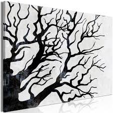 Canvas Wall Art Winter Tree Black And