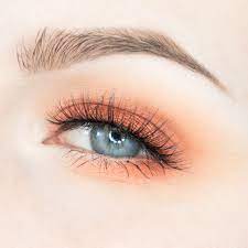 orange eye makeup for blue eyes