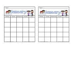 January Preschool Calendar Classroom Behavior Chart