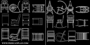 rocking chair dwg cad block in autocad