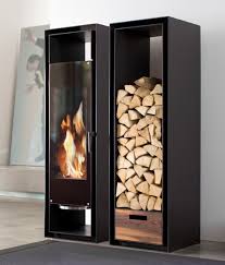 cabinets fireplace with wood storage