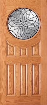 Entry Circular Glass 6 Panel Wood Door 2