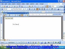 Word 2003 Tutorial Creating A Form Template Microsoft Office Training Lesson 28 1