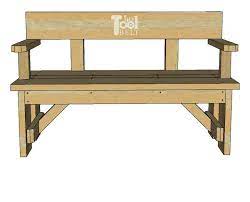 Traditional bench in rustic style. Diy Wood Bench With Back Plans Her Tool Belt