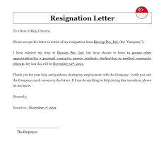 employee resignation letter in