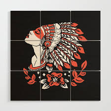 Apache Indian Girl Wood Wall Art