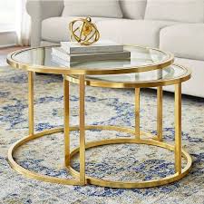 Medium Round Glass Coffee Table Set