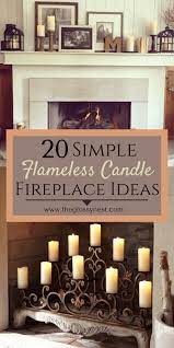 A Fireplace Mantle With Flameless Candles