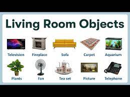 living room objects in english list