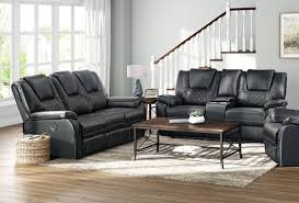 diamante black reclining sofa
