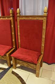 king queen throne chair high back red