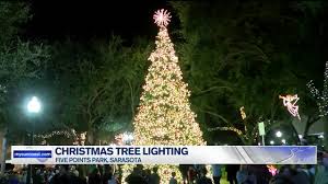 Christmas Tree Lighting At Five Points Park In Downtown Sarasota