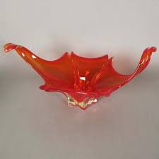 Large Red Murano Glass Bowl 1950s For