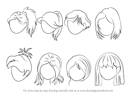 Even the simplest black and white pencil sketches look super expressive. Learn How To Draw Anime Hair Female Hair Step By Step Drawing Tutorials
