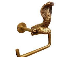 Some of the most common types of novelty freestanding toilet paper holders have animals with very long necks or tails on which you can stack your toilet paper rolls. Brass Tissue Paper Holder Snake Figurine Toilet Wall Mount Hanging Vintage Decor Ebay