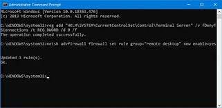 enable remote desktop using command