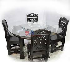 Double Glass Round Dining Table Sr