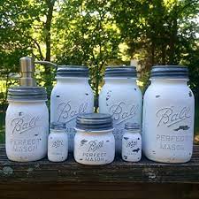 Please note that this post contains affiliate links. Amazon Com White Mason Jar Canister Set With Soap Dispenser Rustic Kitchen Storage Containers Modern Farmhouse Decor Handmade