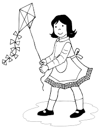 Making a simple diamond kite is an easy project you can complete in use scissors to cut out the diamond, leaving a bit of space around the outline so you can wrap the sail the flying line of a kite is not connected to the tail. Kite Flying Coloring Pages Coloring Home
