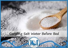 gargling rinsing with salt water