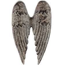 Distressed Cast Iron Angel Wings Wall