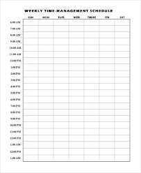 Weekly Time Management Schedule Printable Pdf Doc Excel