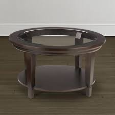 Round Wood Coffee Table With Glass Top