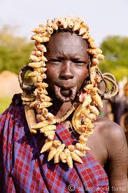 mursi tribe and lip plates as her