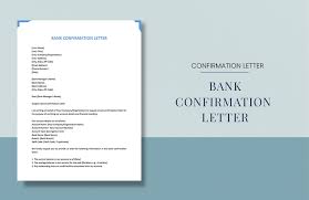 bank confirmation letter in word pdf