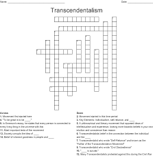 transcendentalism crossword wordmint transcendentalism crossword
