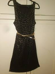 Womens Plus Size Belted Dress Size 24w Black Gold Runs Small See Size Chart