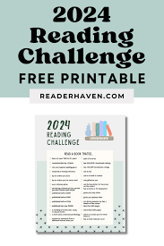 2024 reading challenge with printable