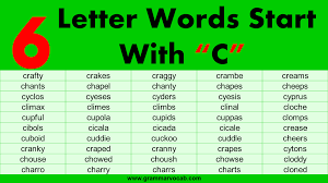 six letter words with c grammarvocab
