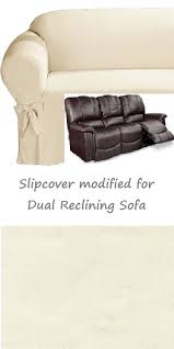 Dual Reclining Sofa Slipcover Cotton