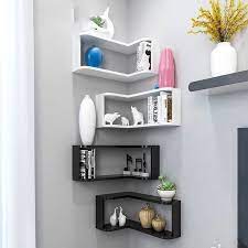 Black And White Modern Corner Shelf