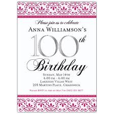 Pink Scroll 100th Birthday Invitations Projects To Try In 2019