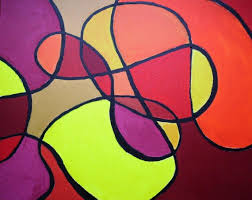 Warm Colors Abstract Acrylic Painting