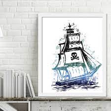 printable pirate ship wall art