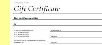Restaurant Gift Certificate Template Word Estudiocheirodeflor Com