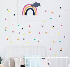 rainbow dot wall decals colorful wall
