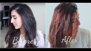 Dark hair shades, including chocolate brown and black, won't see any real color change with henna, but your locks will look shinier and glossier afterward. How To Dye Black Hair To Red Hair Naturally At Home Youtube