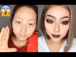 extreme asian makeup transformations vs
