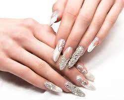 brilliant swarovski crystal nails design