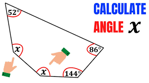 calculate angle x in a 5 sided