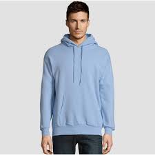 Hanes Men S Ecosmart Fleece Pullover Hooded Sweatshirt Light Blue 2xl Target