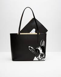 ted baker french bulldog leather tote